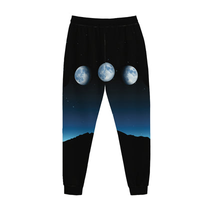 Night Sky And Moon Phase Print Jogger Pants