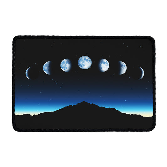 Night Sky And Moon Phase Print Kitchen Mat