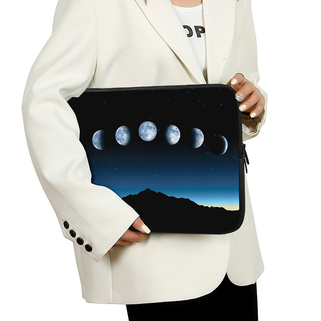Night Sky And Moon Phase Print Laptop Sleeve