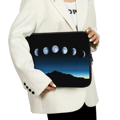 Night Sky And Moon Phase Print Laptop Sleeve