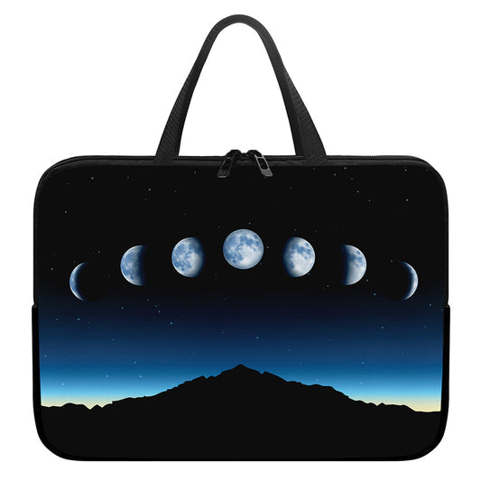 Night Sky And Moon Phase Print Laptop Sleeve With Handle