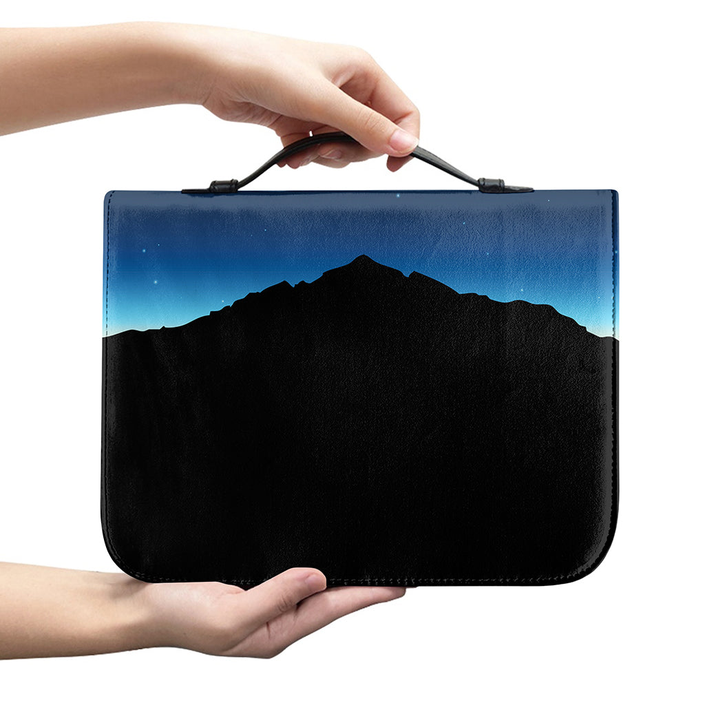 Night Sky And Moon Phase Print Leather Bible Cover