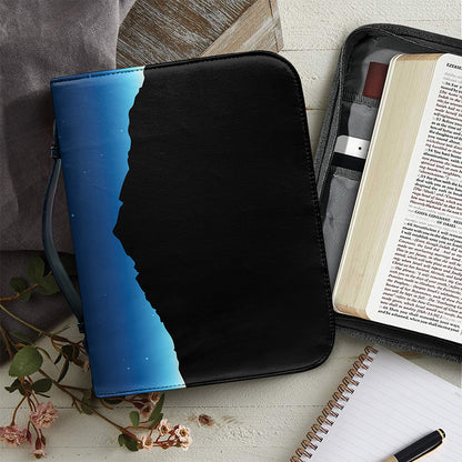 Night Sky And Moon Phase Print Leather Bible Cover