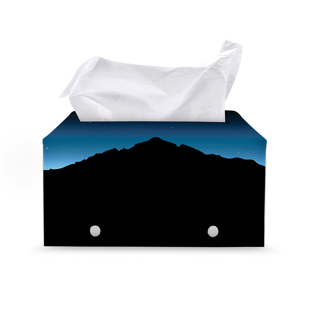 Night Sky And Moon Phase Print Leather Tissue Box Cover
