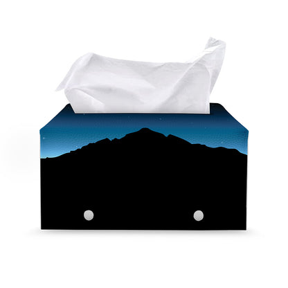 Night Sky And Moon Phase Print Leather Tissue Box Cover