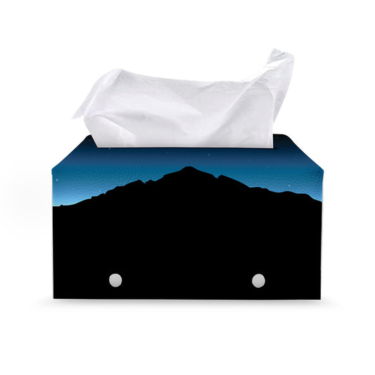 Night Sky And Moon Phase Print Leather Tissue Box Cover