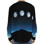Night Sky And Moon Phase Print Long Sleeve Baseball Jersey