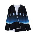 Night Sky And Moon Phase Print Long Sleeve Short Coat