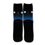 Night Sky And Moon Phase Print Long Socks