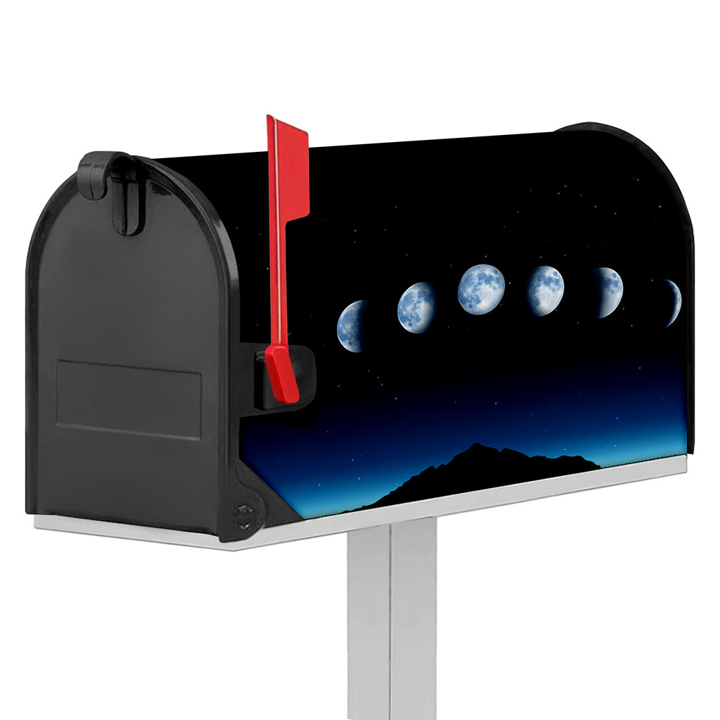 Night Sky And Moon Phase Print Mailbox Cover