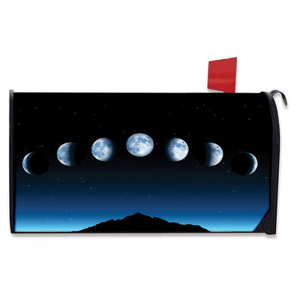 Night Sky And Moon Phase Print Mailbox Cover