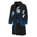 Night Sky And Moon Phase Print Men's Bathrobe