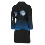 Night Sky And Moon Phase Print Men's Bathrobe