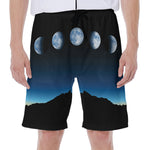 Night Sky And Moon Phase Print Men's Beach Shorts