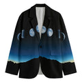 Night Sky And Moon Phase Print Men's Blazer