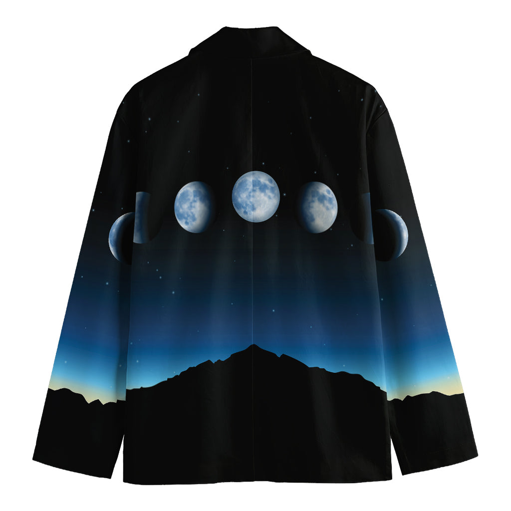 Night Sky And Moon Phase Print Men's Blazer