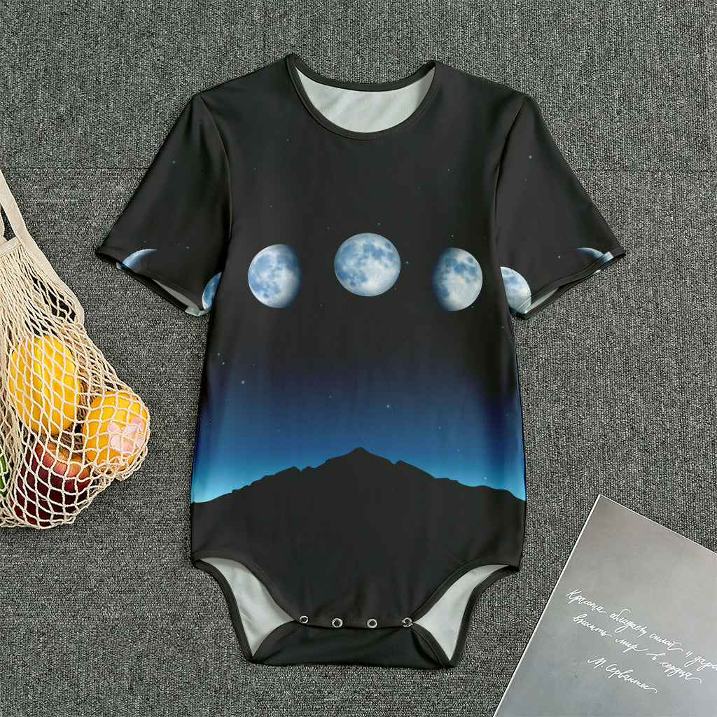 Night Sky And Moon Phase Print Men's Bodysuit