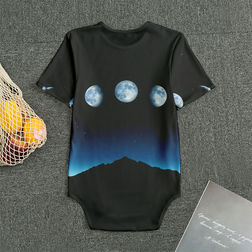 Night Sky And Moon Phase Print Men's Bodysuit