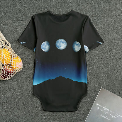 Night Sky And Moon Phase Print Men's Bodysuit