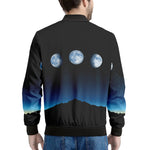 Night Sky And Moon Phase Print Men's Bomber Jacket