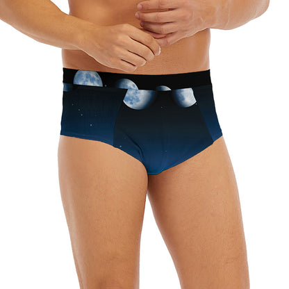 Night Sky And Moon Phase Print Men's Briefs