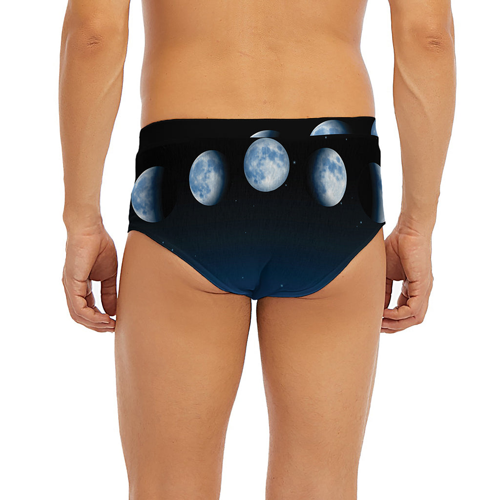 Night Sky And Moon Phase Print Men's Briefs