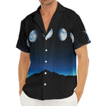 Night Sky And Moon Phase Print Men's Deep V-Neck Shirt
