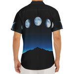 Night Sky And Moon Phase Print Men's Deep V-Neck Shirt