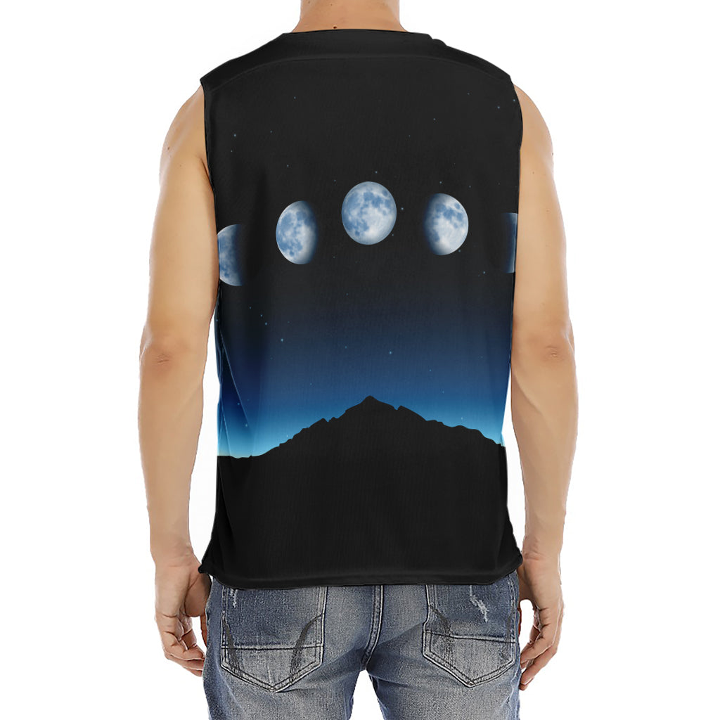 Night Sky And Moon Phase Print Men's Fitness Tank Top