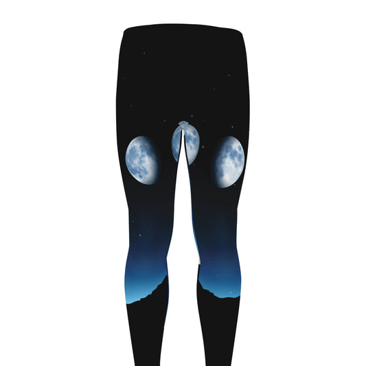 Night Sky And Moon Phase Print Men's leggings