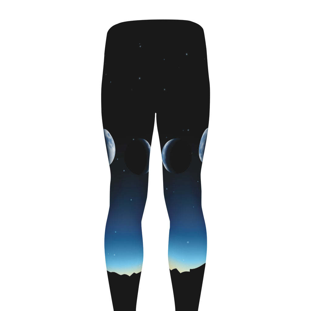 Night Sky And Moon Phase Print Men's leggings