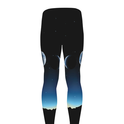 Night Sky And Moon Phase Print Men's leggings