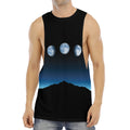 Night Sky And Moon Phase Print Men's Muscle Tank Top