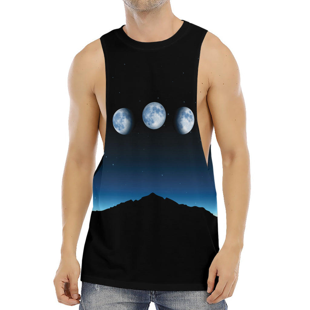 Night Sky And Moon Phase Print Men's Muscle Tank Top