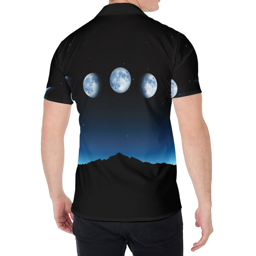 Night Sky And Moon Phase Print Men's Shirt