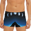 Night Sky And Moon Phase Print Men's Short Boxer Briefs