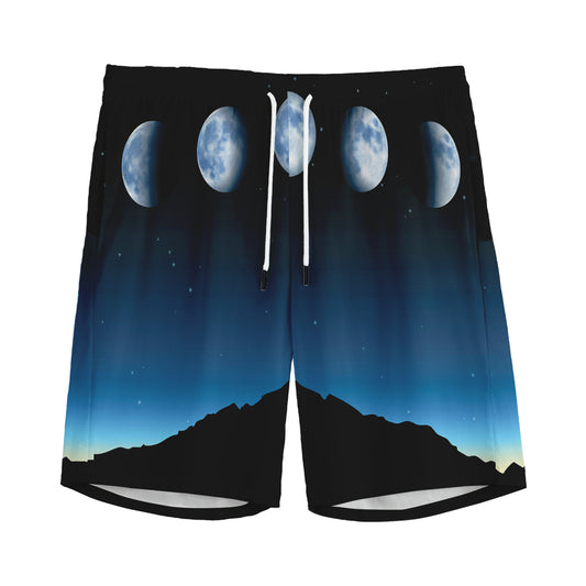 Night Sky And Moon Phase Print Men's Sports Shorts