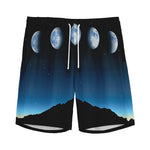 Night Sky And Moon Phase Print Men's Sports Shorts