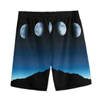 Night Sky And Moon Phase Print Men's Sports Shorts
