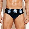 Night Sky And Moon Phase Print Men's Swim Briefs