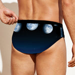 Night Sky And Moon Phase Print Men's Swim Briefs