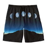 Night Sky And Moon Phase Print Men's Swim Trunks