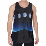 Night Sky And Moon Phase Print Men's Velvet Tank Top