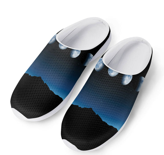Night Sky And Moon Phase Print Mesh Casual Shoes