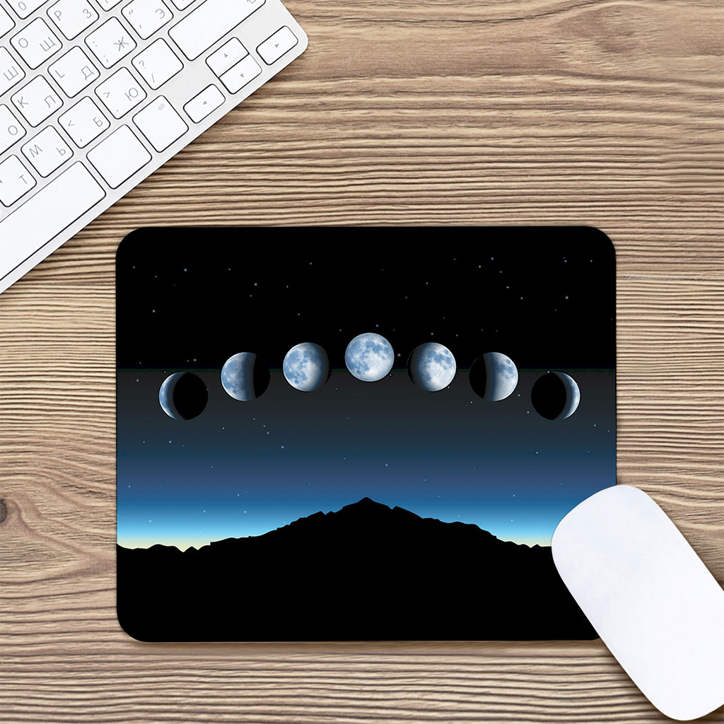 Night Sky And Moon Phase Print Mouse Pad
