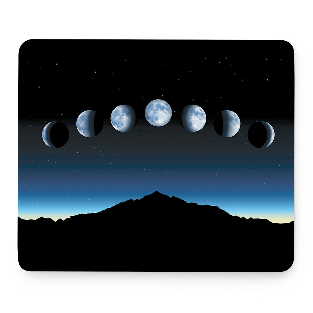 Night Sky And Moon Phase Print Mouse Pad