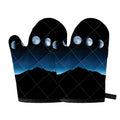 Night Sky And Moon Phase Print Oven Mitts