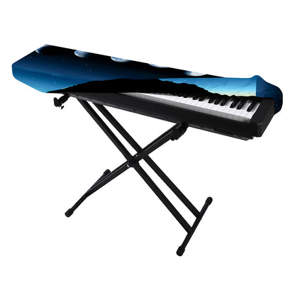 Night Sky And Moon Phase Print Piano Keyboard Cover