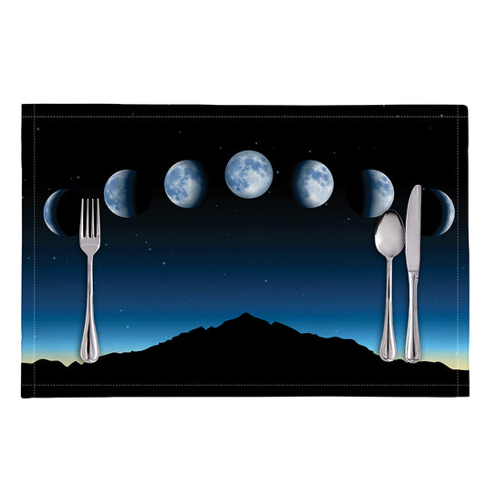 Night Sky And Moon Phase Print Placemat