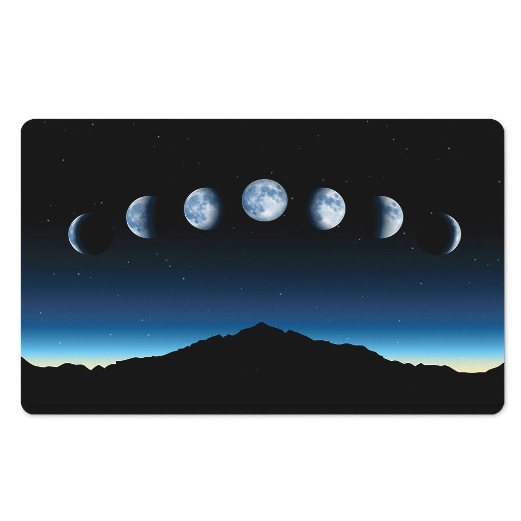 Night Sky And Moon Phase Print Polyester Doormat